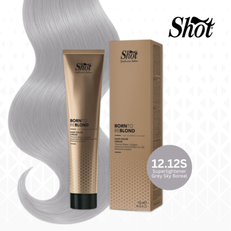 Vopsea de par profesionala maro - Vopsea profesionala pentru par 100 ml - SHOT - BTB BLOND - 12.12S