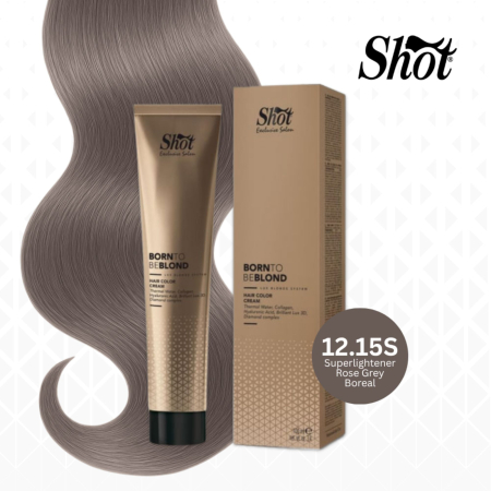 Vopsea de par profesionala maro - Vopsea profesionala pentru par 100 ml - SHOT - BTB BLOND - 12.15S