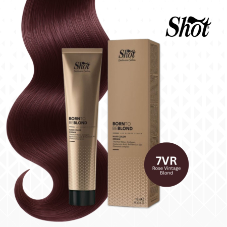 Vopsea de par profesionala maro - Vopsea profesionala pentru par 100 ml - SHOT - BTB BLOND - 7VR