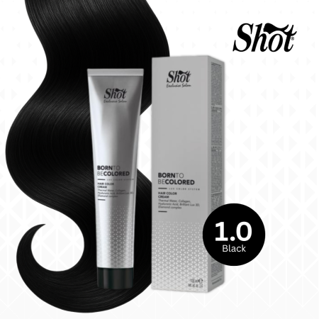 Vopsea de par cu amoniac profesionala - Vopsea profesionala pentru par 100 ml - SHOT - BTB COLORED - 1.0