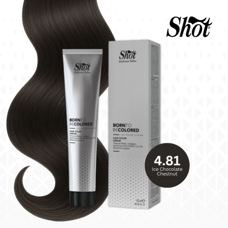 Vopsea de par profesionala maro - Vopsea profesionala pentru par 100 ml - SHOT - BTB COLORED - 4.81