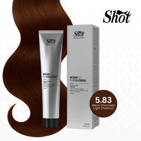 Vopsea de par profesionala maro - Vopsea profesionala pentru par 100 ml - SHOT - BTB COLORED - 5.83