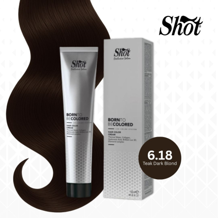 Vopsea semipermanenta profesionala - Vopsea profesionala pentru par 100 ml - SHOT - BTB COLORED - 6.18
