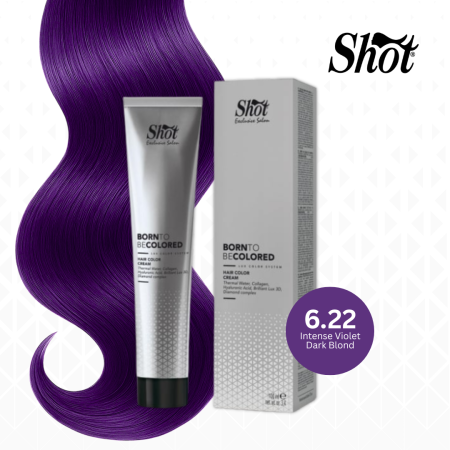 Vopsea de par profesionala aramiu - Vopsea profesionala pentru par 100 ml - SHOT - BTB COLORED - 6.22