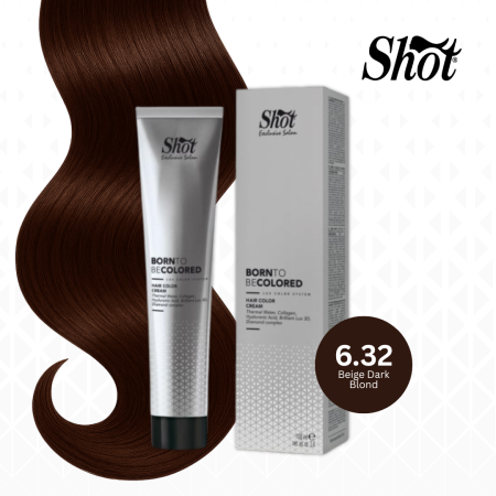 Vopsea de par profesionala aramiu - Vopsea profesionala pentru par 100 ml - SHOT - BTB COLORED - 6.32