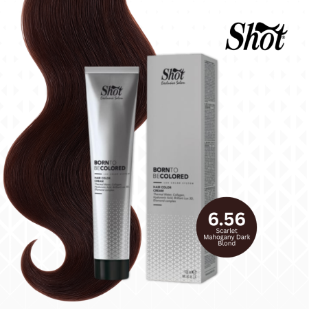 Vopsea de par profesionala maro - Vopsea profesionala pentru par 100 ml - SHOT - BTB COLORED - 6.56