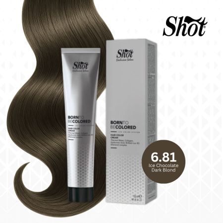 Vopsea de par profesionala maro - Vopsea profesionala pentru par 100 ml - SHOT - BTB COLORED - 6.81