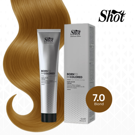 Vopsea de par profesionala aramiu - Vopsea profesionala pentru par 100 ml - SHOT - BTB COLORED - 7.0