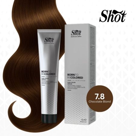 Vopsea de par profesionala maro - Vopsea profesionala pentru par 100 ml - SHOT - BTB COLORED - 7.8