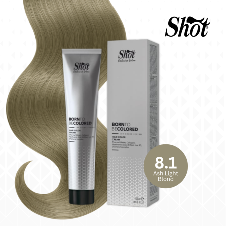 Vopsea de par profesionala aramiu - Vopsea profesionala pentru par 100 ml - SHOT - BTB COLORED - 8.1