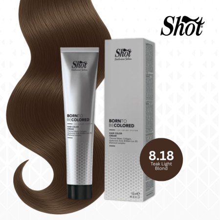 Vopsea semipermanenta profesionala - Vopsea profesionala pentru par 100 ml - SHOT - BTB COLORED - 8.18