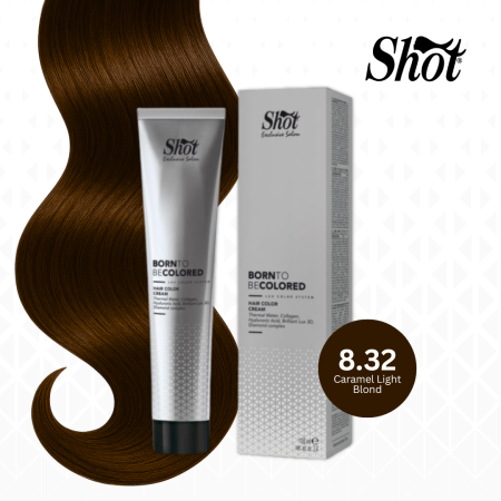 Vopsea de par profesionala aramiu - Vopsea profesionala pentru par 100 ml - SHOT - BTB COLORED - 8.32