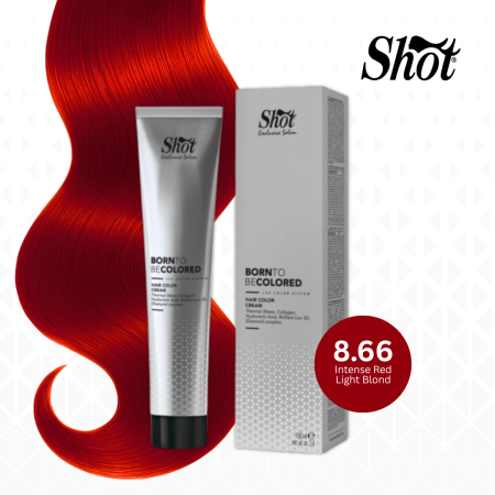 Vopsea de par profesionala maro - Vopsea profesionala pentru par 100 ml - SHOT - BTB COLORED - 8.66