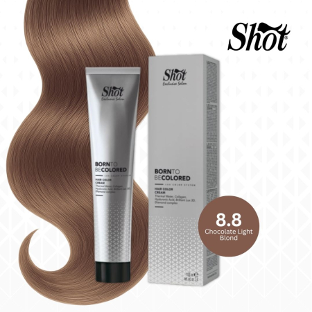 Vopsea de par profesionala maro - Vopsea profesionala pentru par 100 ml - SHOT - BTB COLORED - 8.8