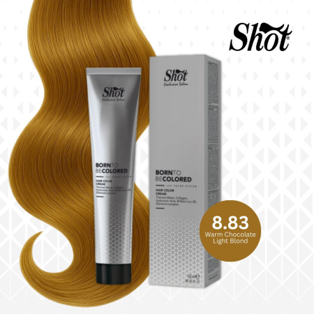 Vopsea de par profesionala maro - Vopsea profesionala pentru par 100 ml - SHOT - BTB COLORED - 8.83