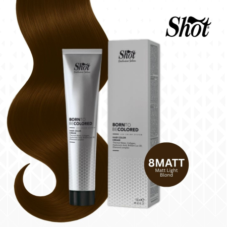Vopsea de par profesionala maro - Vopsea profesionala pentru par 100 ml - SHOT - BTB COLORED - 8 MATT
