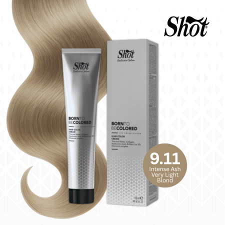 Vopsea de par profesionala aramiu - Vopsea profesionala pentru par 100 ml - SHOT - BTB COLORED - 9.11