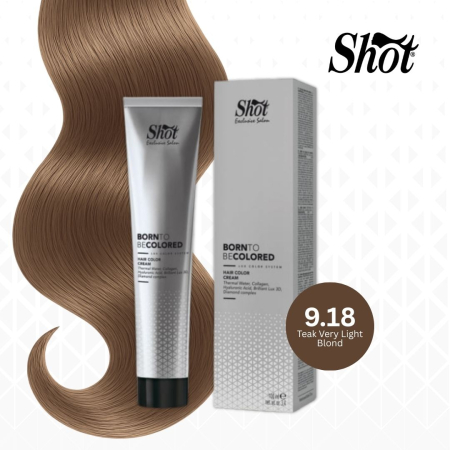 Vopsea de par profesionala maro - Vopsea profesionala pentru par 100 ml - SHOT - BTB COLORED - 9.18