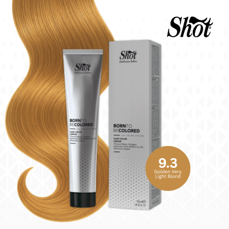 Vopsea de par profesionala aramiu - Vopsea profesionala pentru par 100 ml - SHOT - BTB COLORED - 9.3