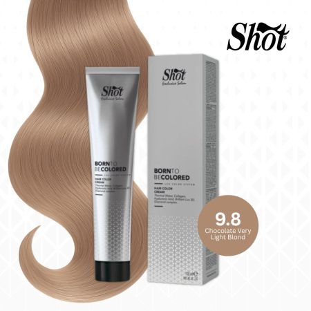 Vopsea de par profesionala maro - Vopsea profesionala pentru par 100 ml - SHOT - BTB COLORED - 9.8