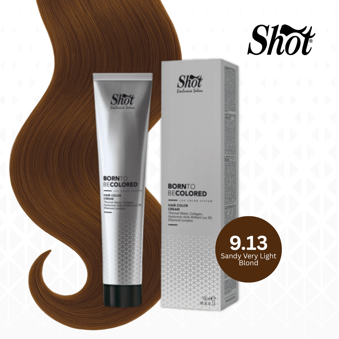 Vopsea de par profesionala aramiu - Vopsea profesionala pentru par 100 ml - SHOT - BTB COLORED - 9.13