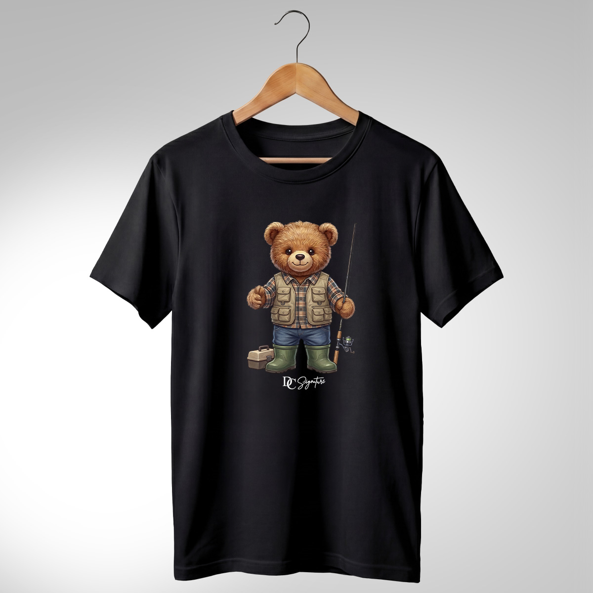 Tricou cu ursuleț pescar – cu lansetă și cutie [2]