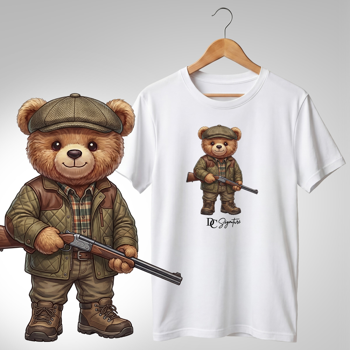 Tricou cu ursuleț vânător – echipament de teren [2]