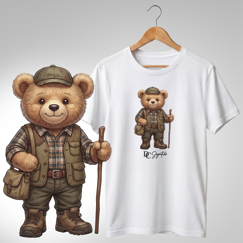 Vânătoare-Pescuit - Tricou cu ursuleț pădurar – tematică natură