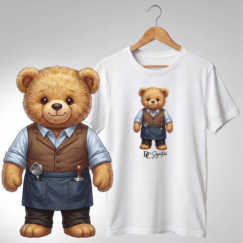 Bar-Restaurant-Fast Food - Tricou personalizat "Ursuleț Barista"