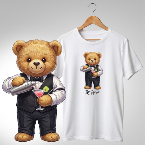 Bar-Restaurant-Fast Food - Tricou personalizat "Ursuleț Barman"