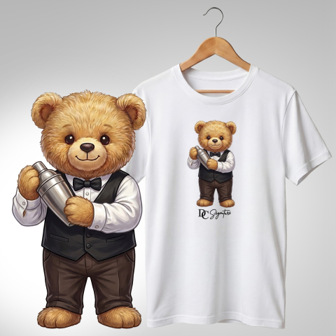 Bar-Restaurant-Fast Food - Tricou personalizat "Ursuleț Barman"