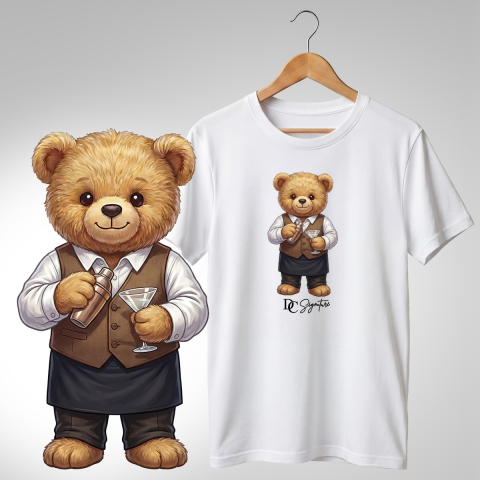 Bar-Restaurant-Fast Food - Tricou personalizat "Ursuleț Barman"