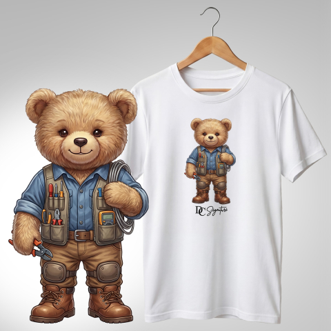 Meseriași - Tricou personalizat "Ursuleț Electrician"