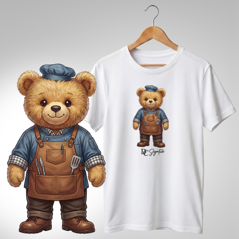 Bar-Restaurant-Fast Food - Tricou personalizat "Ursuleț Grill Chef"