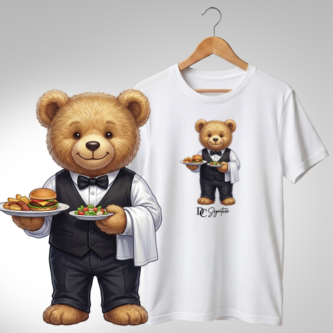 Bar-Restaurant-Fast Food - Tricou personalizat "Ursuleț Ospătar"