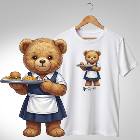Bar-Restaurant-Fast Food - Tricou personalizat "Ursuleț Ospătar"