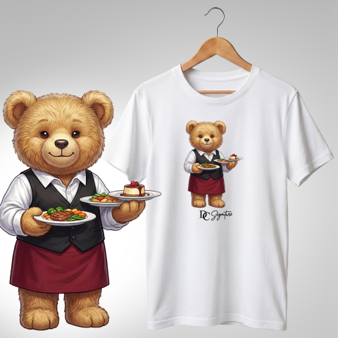 Bar-Restaurant-Fast Food - Tricou personalizat "Ursuleț Ospătar"