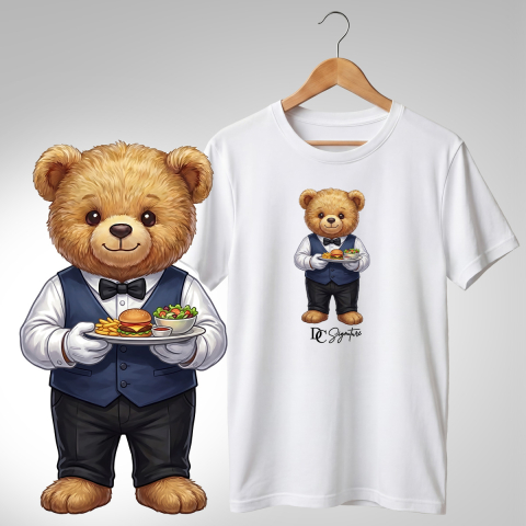 Bar-Restaurant-Fast Food - Tricou personalizat "Ursuleț Ospătar"