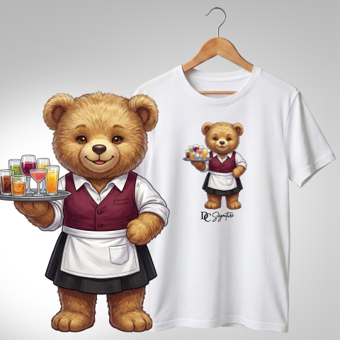 Bar-Restaurant-Fast Food - Tricou personalizat "Ursuleț Ospătar"