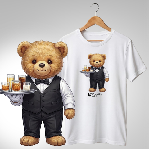 Bar-Restaurant-Fast Food - Tricou personalizat "Ursuleț Ospătar"