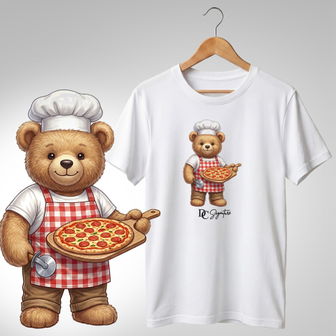 Bar-Restaurant-Fast Food - Tricou personalizat "Ursuleț pizzer"