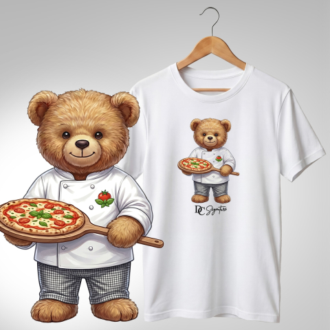 Bar-Restaurant-Fast Food - Tricou personalizat "Ursuleț pizzer"