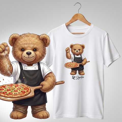 Bar-Restaurant-Fast Food - Tricou personalizat "Ursuleț pizzer"