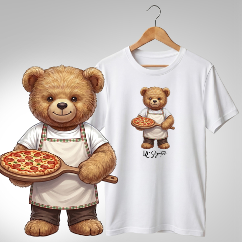 Bar-Restaurant-Fast Food - Tricou personalizat "Ursuleț pizzer"