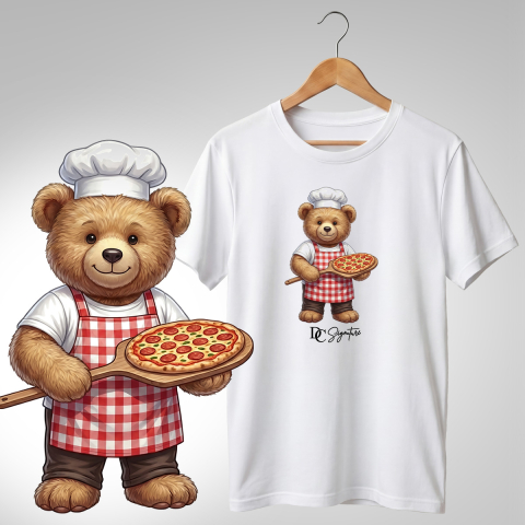Bar-Restaurant-Fast Food - Tricou personalizat "Ursuleț pizzer"
