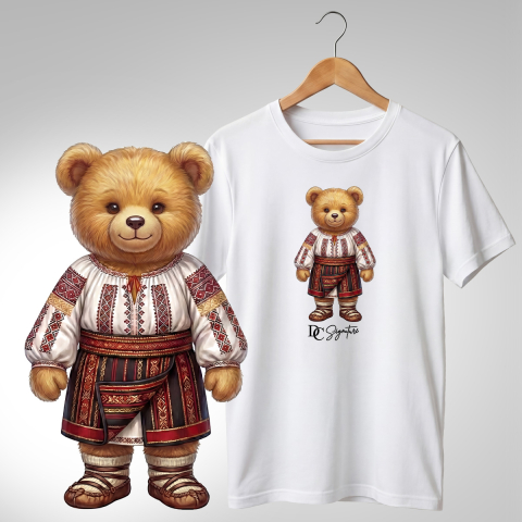Tricouri adulți - Tricou personalizat "Ursuleț port tradițional românesc"