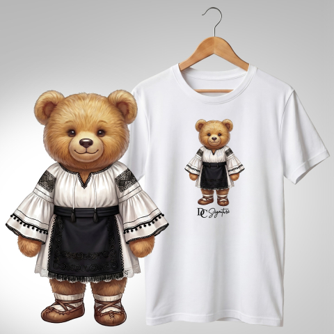 Tricouri adulți - Tricou personalizat "Ursuleț port tradițional românesc"
