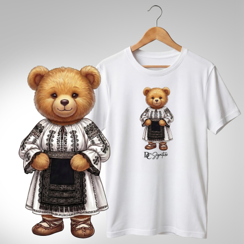 Tricouri adulți - Tricou personalizat "Ursuleț port tradițional românesc"