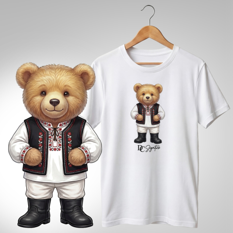 Port Tradițional - Tricou personalizat "Ursuleț port tradițional românesc"