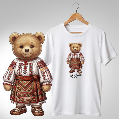 Port Tradițional - Tricou personalizat "Ursuleț port tradițional românesc"